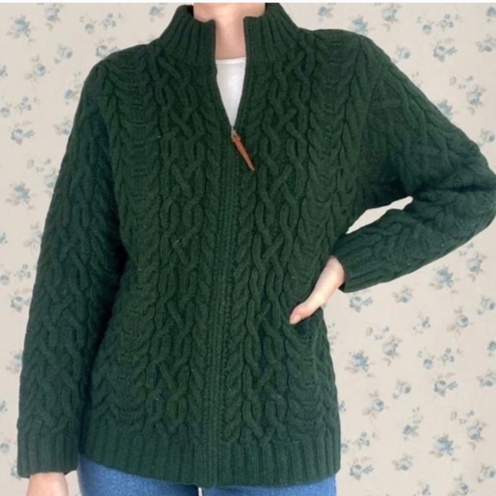 Vintage green Ralph Lauren zip up sweater